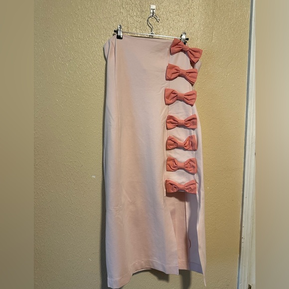 BHLDN Lia Strapless Bow‎ Midi Dress Size Large Anthropologie - Picture 6 of 13